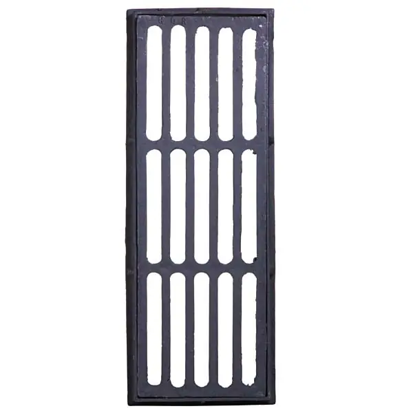 Conjunto Grelha e Porta Grelha Ferro Fundido 36x97cm Preto Boca de Lobo ABrazilian