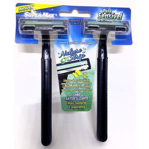 Apar. Supermax Pele Sens. Azul C/fita Cabo Longo Cart 12x2 12