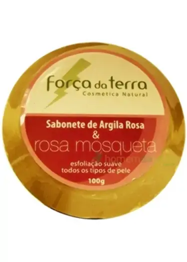Sabonete De Argila Rosa E Rosa Mosqueta Força Da Terra 100g