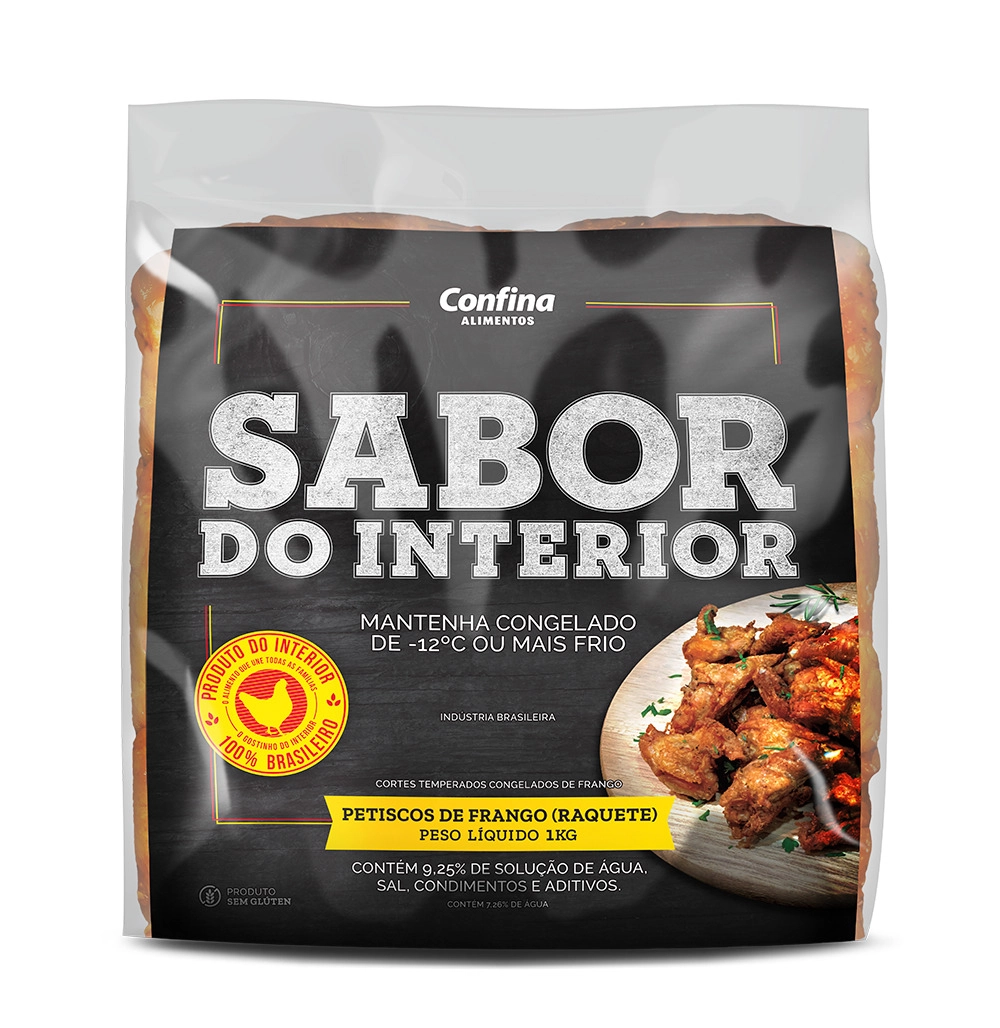 Petisco De Frango Congelado Temperado Sabor Do Interior 1kg