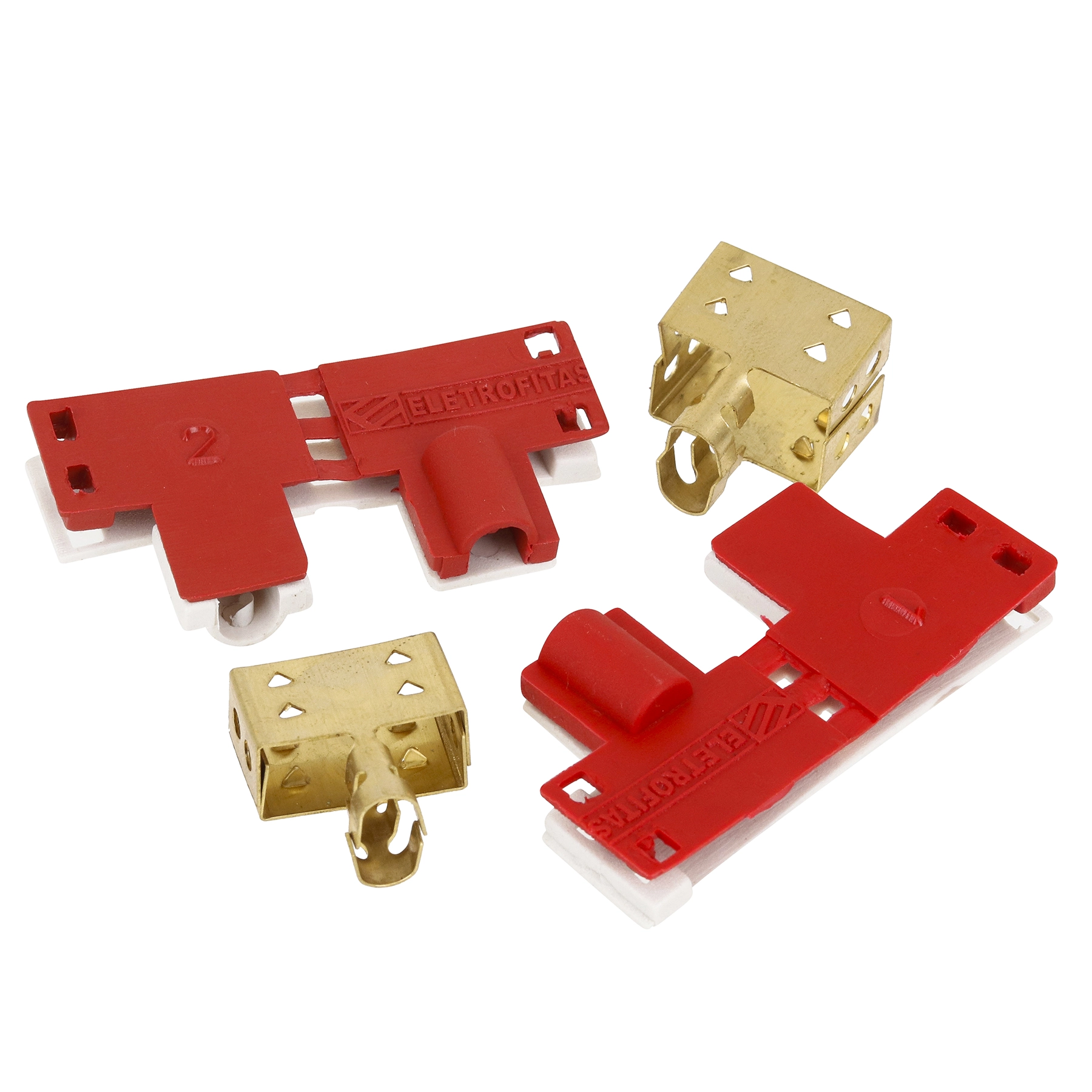 Kit de Conectores Tomada de 2 Pinos 20A Laranja EF18X2