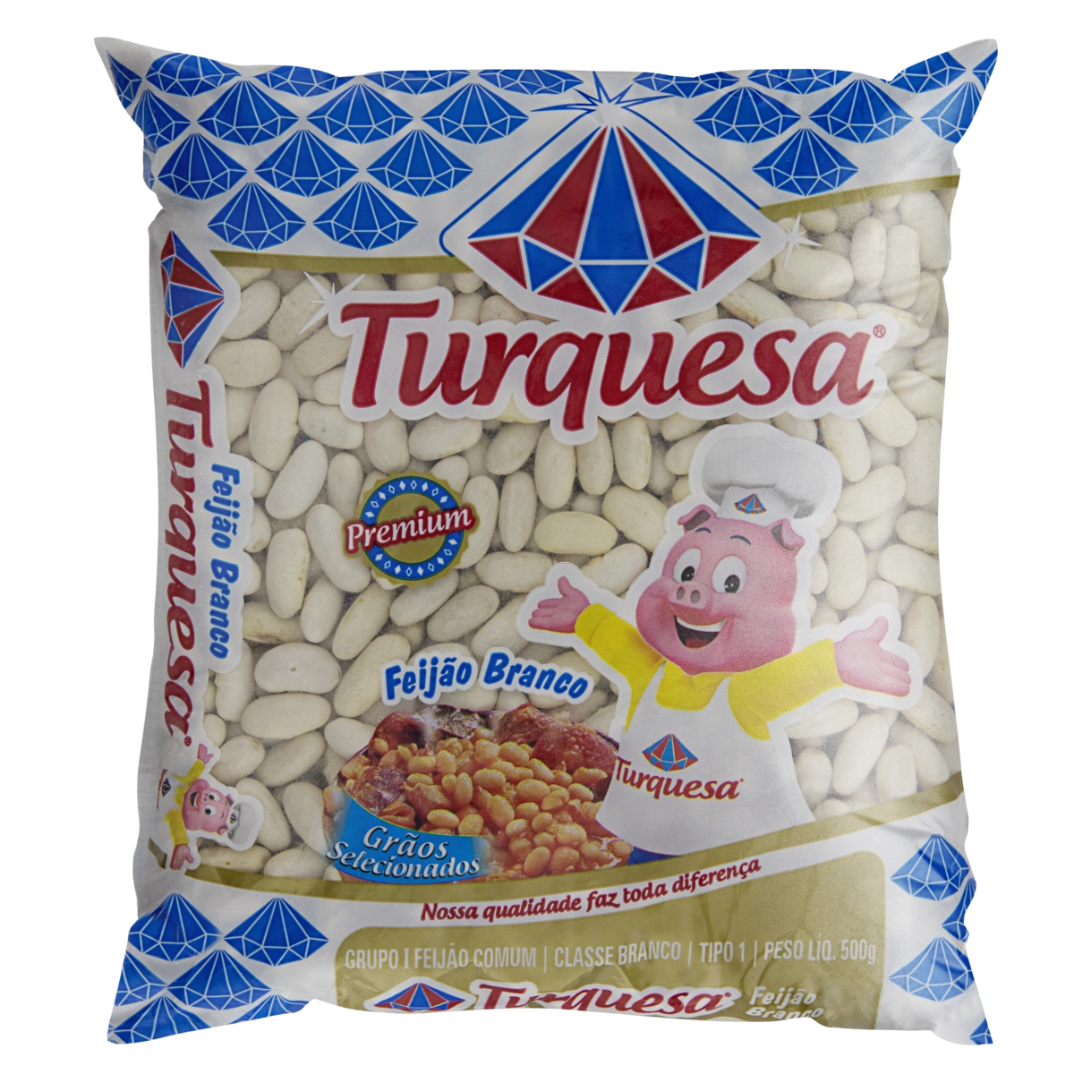 Feijão Branco Tipo 1 Turquesa Pacote 500g