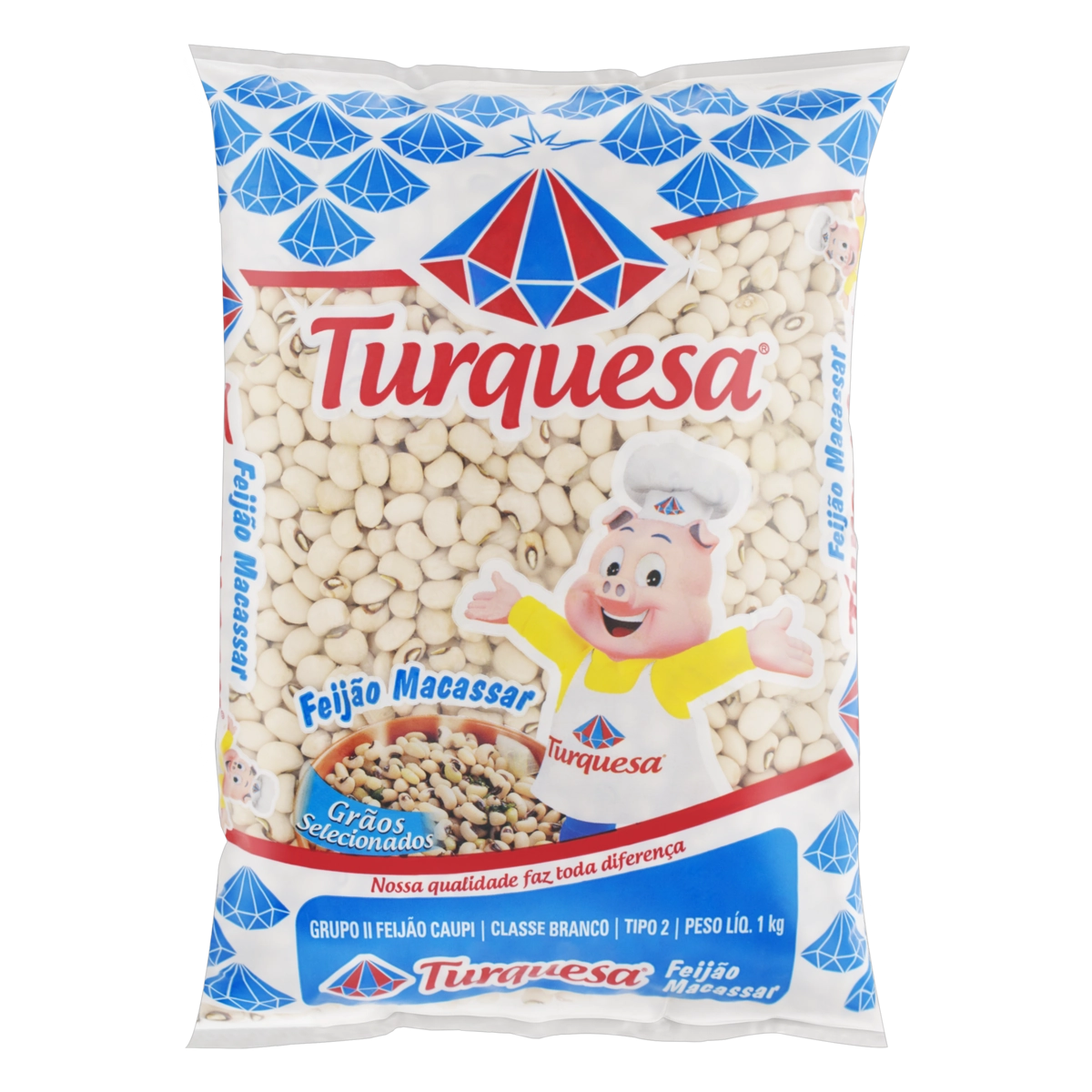 Feijão Macassar Tipo 2 Turquesa Pacote 1kg