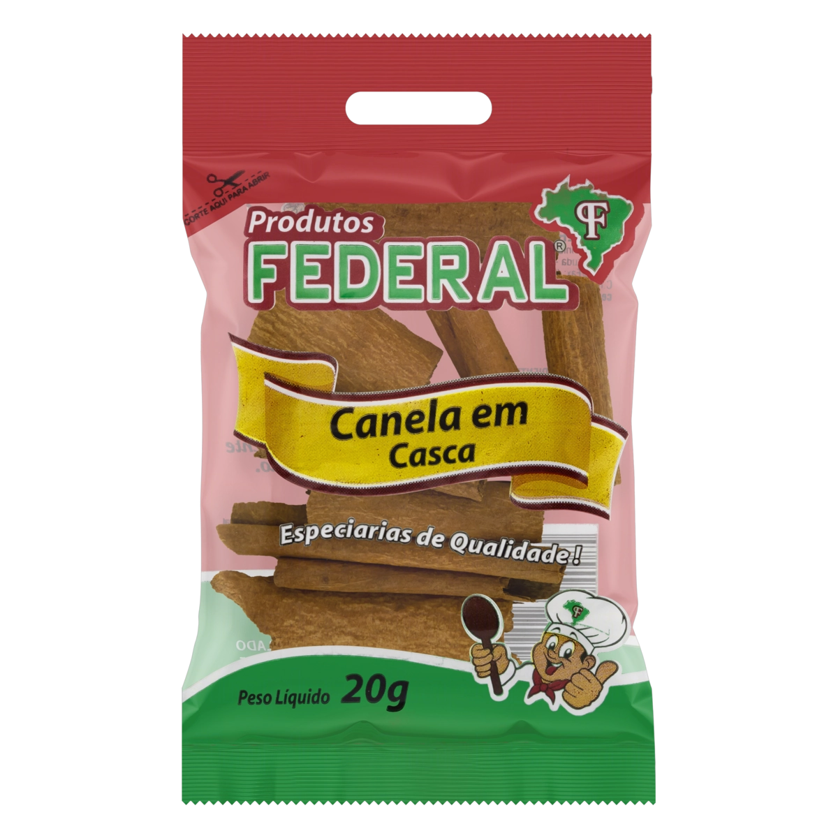 Canela Em Casca Federal Pacote 20g