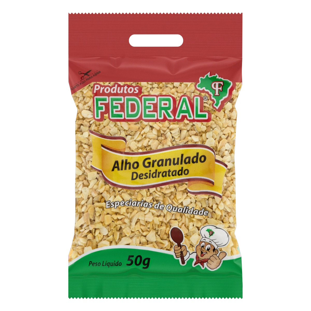 Alho Granulado Desidratado Federal Pacote 50g