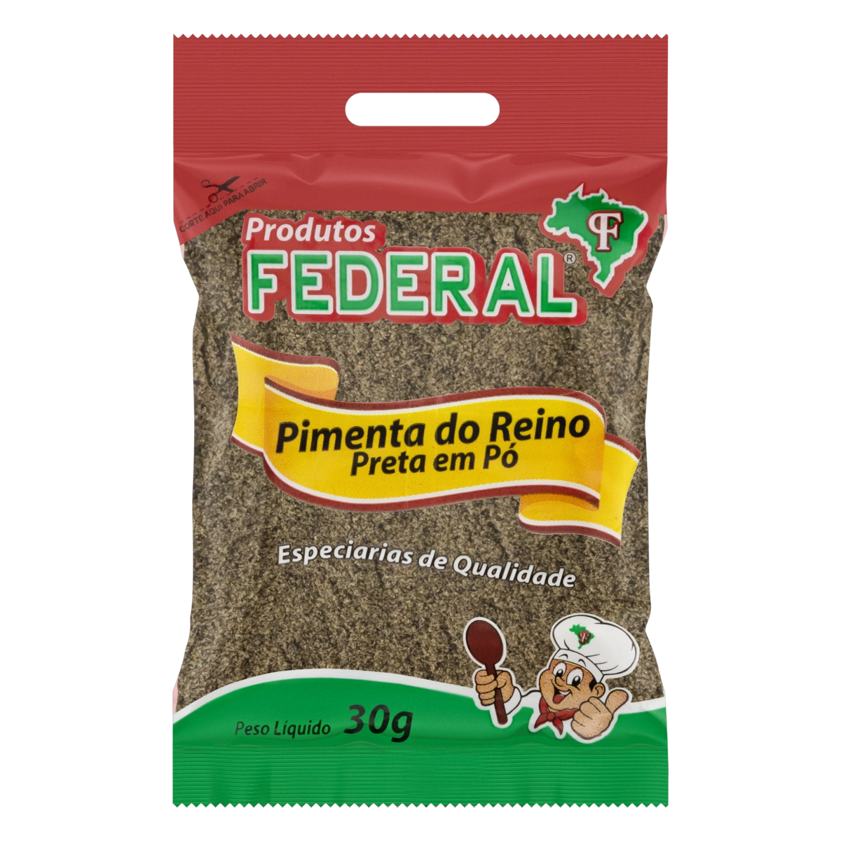 Pimenta Do Reino Preta Pó Federal Pacote 30g