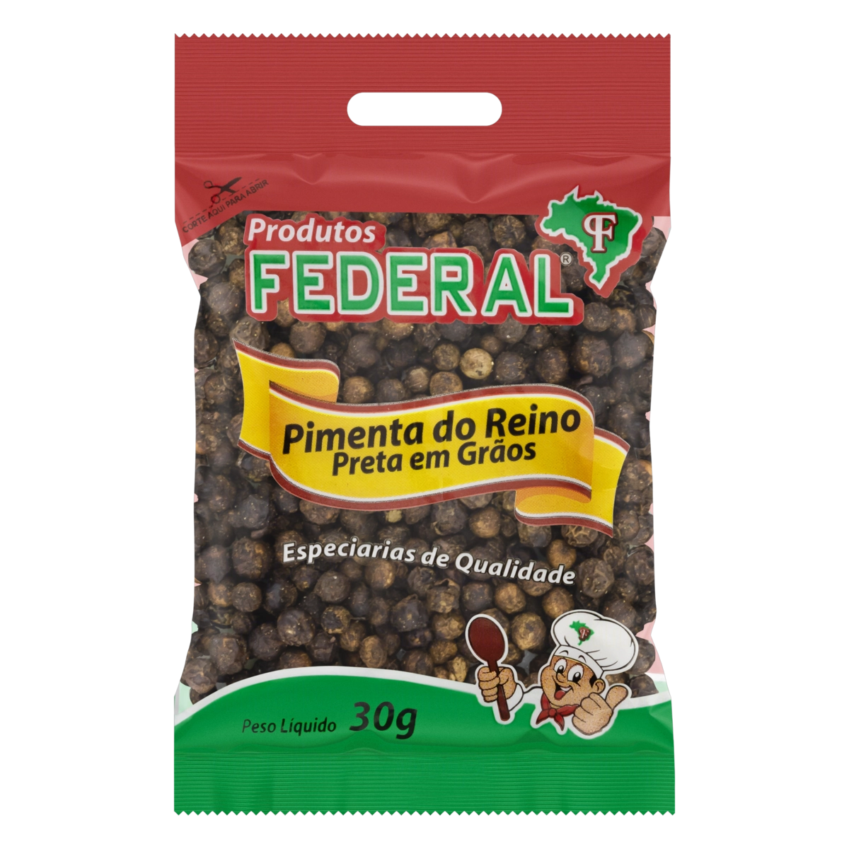 Pimenta Do Reino Preta Em Grãos Federal Pacote 30g