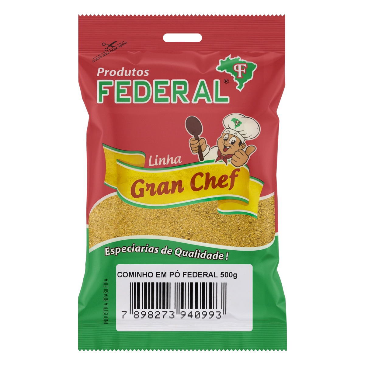 Cominho Pó Federal Gran Chef Pacote 500g