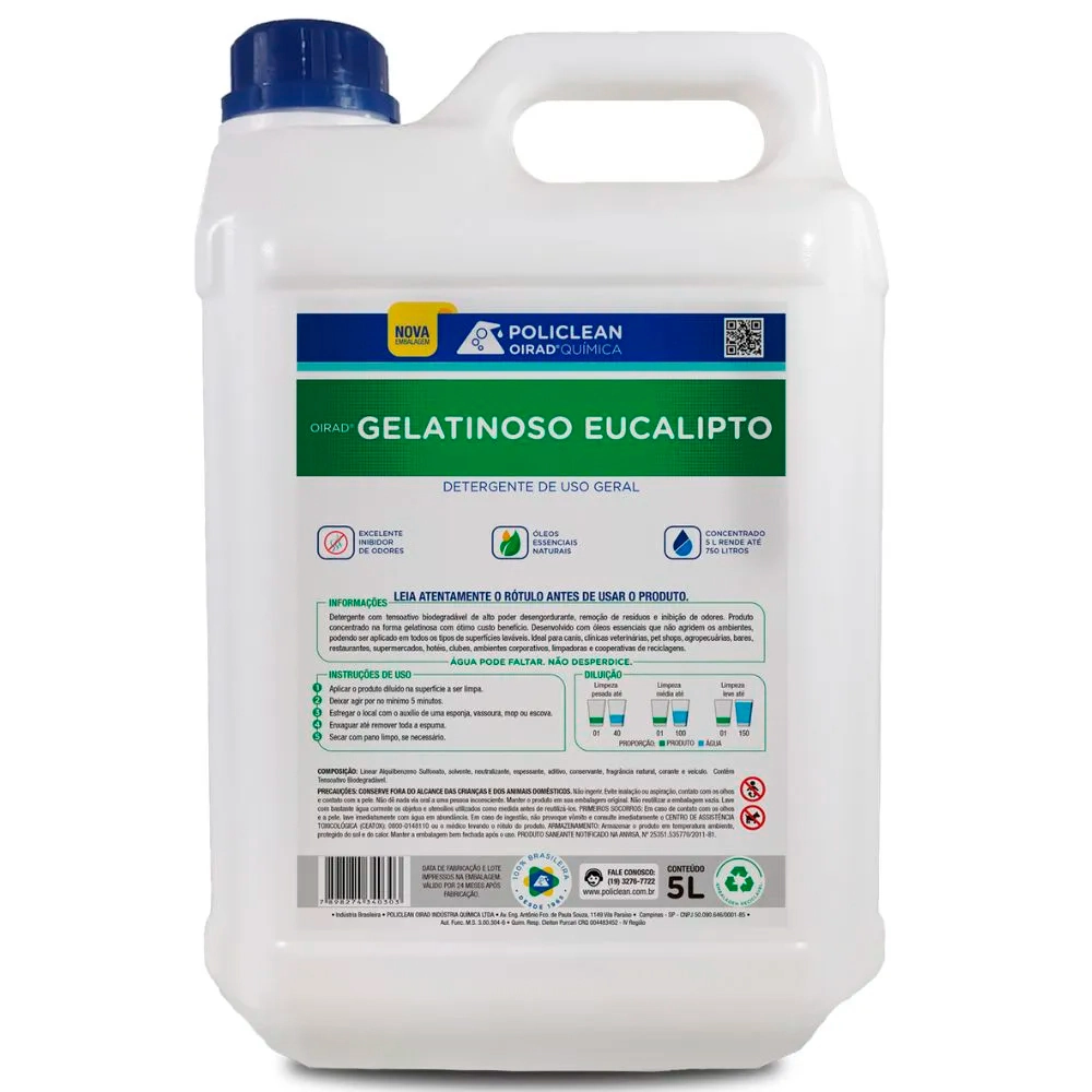 Gelatinoso Eucalipto - Inibidor De Odores 05 L
