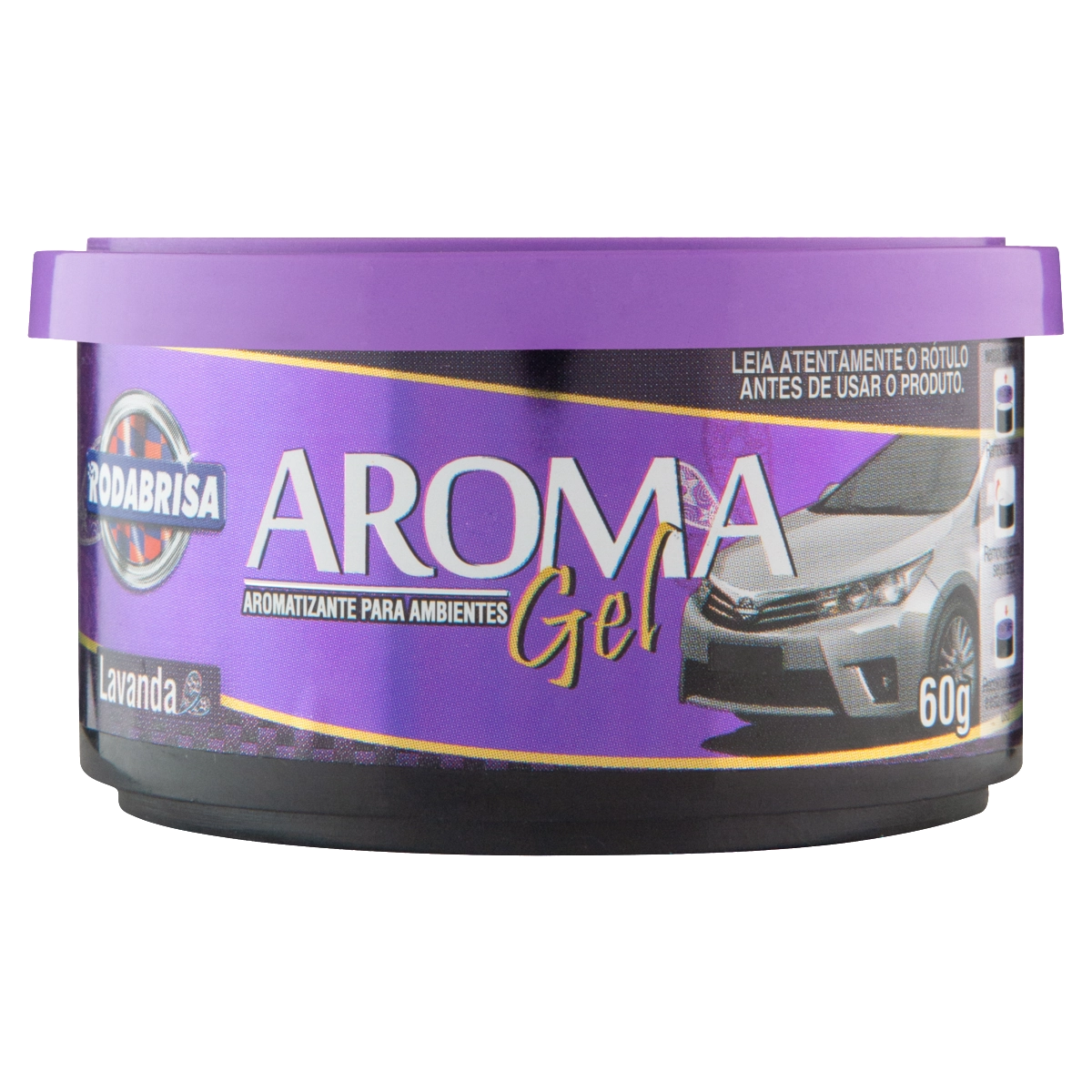 Odorizador Gel De Autos E Ambientes Lavanda Rodabrisa Aroma Gel Pote 60g