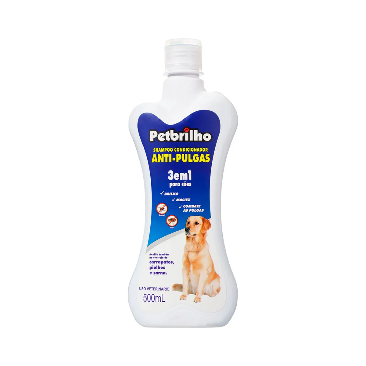 Shampoo Condicionador Anti-Pulgas para Cães 3 em 1 Petbrilho 500ml