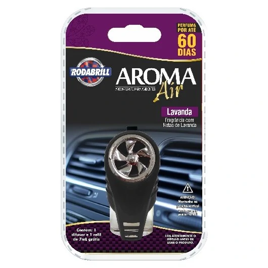 Difusor E Odorizador Automotivo Lavanda Rodabrisa Aroma Air Blister 5ml