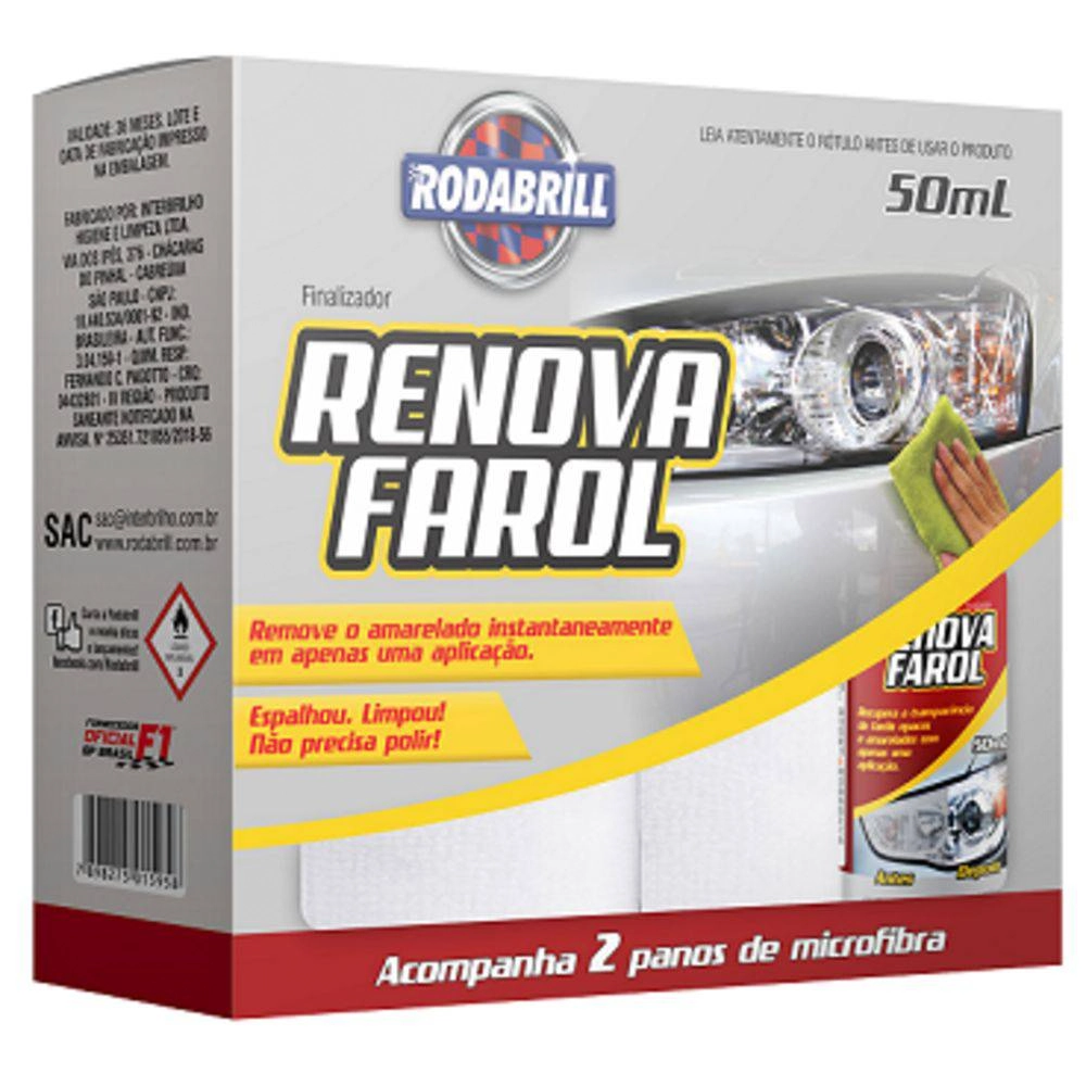 Renovador De Farol 50ml Pano Rodobrill
