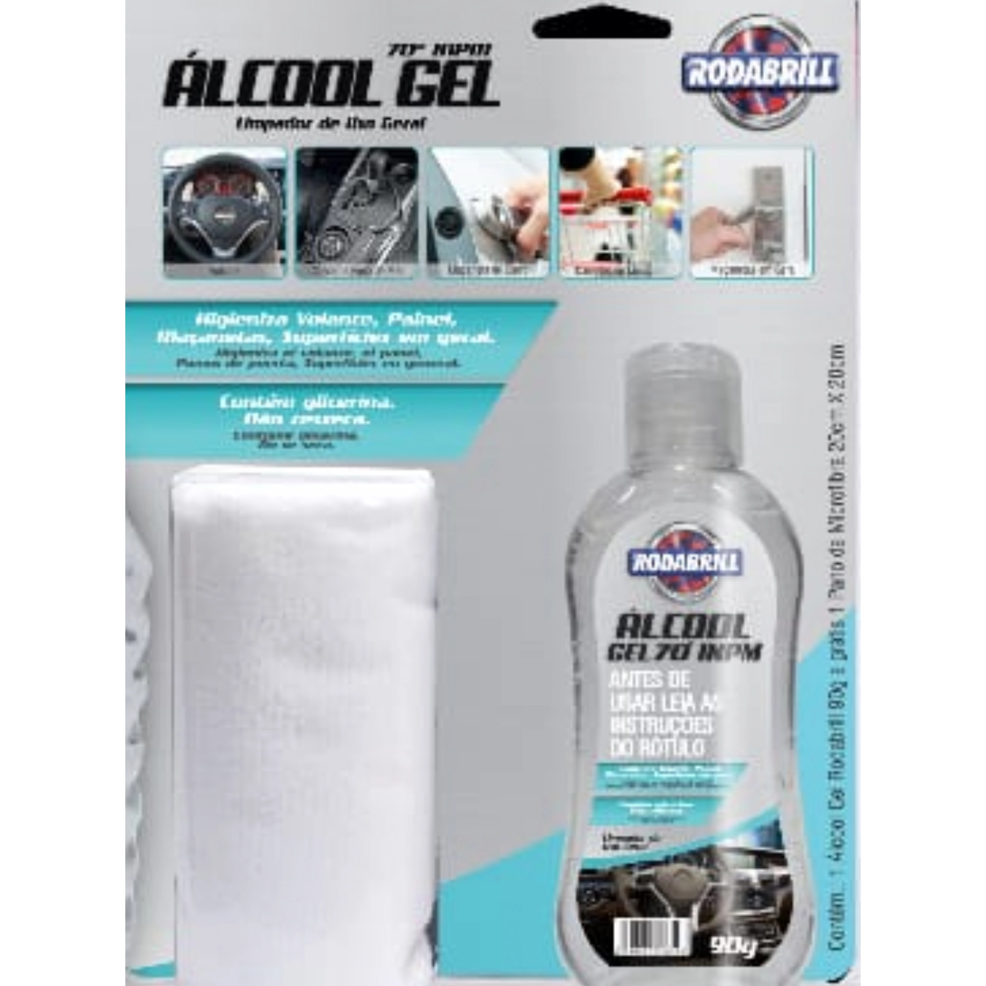 Kit Limp Rodabrill Alcool Gel 90g