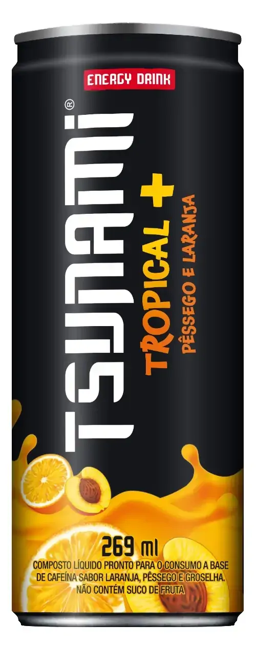 Energetico Tsunami Lata 269ml Tropical Pessego Laranja