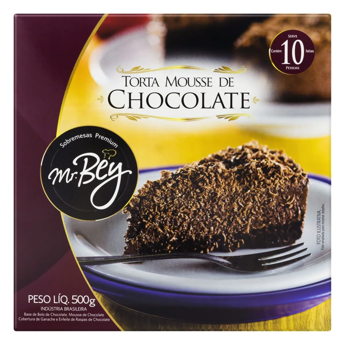 Torta de Mousse de Chocolate Congelada Mr. Bey 500 g