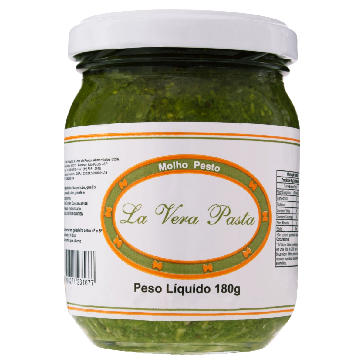 Molho Pesto La Vera Pasta Vidro 180g