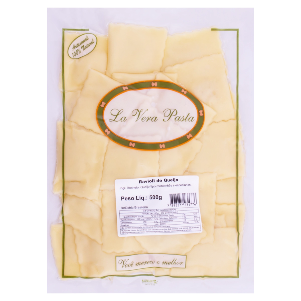 Ravioli com Recheio de Queijo LA VERA PASTA 500g
