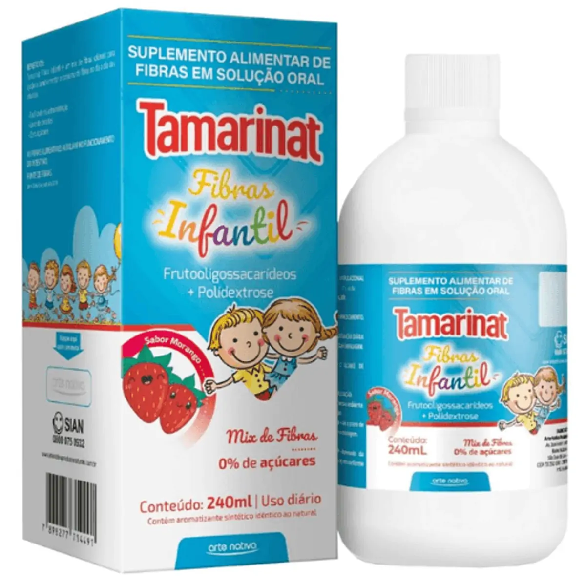 Tamarinat Fibras Infantil Sabor Morango 240ml - Arte Nativa