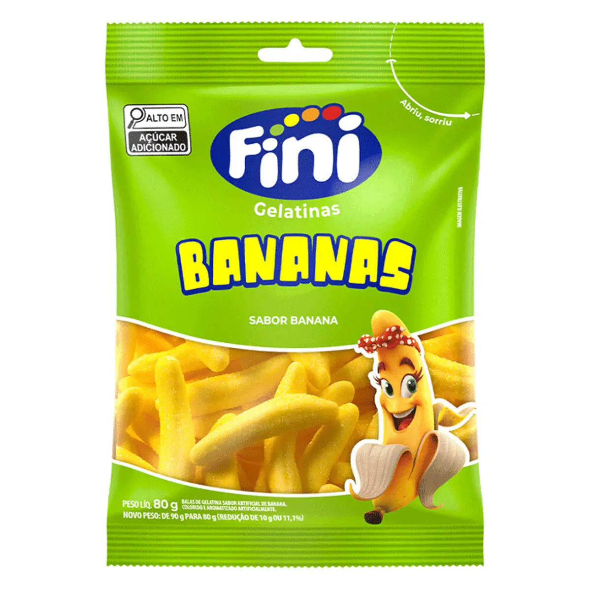 Bala de Gelatina Fini Bananas 90g