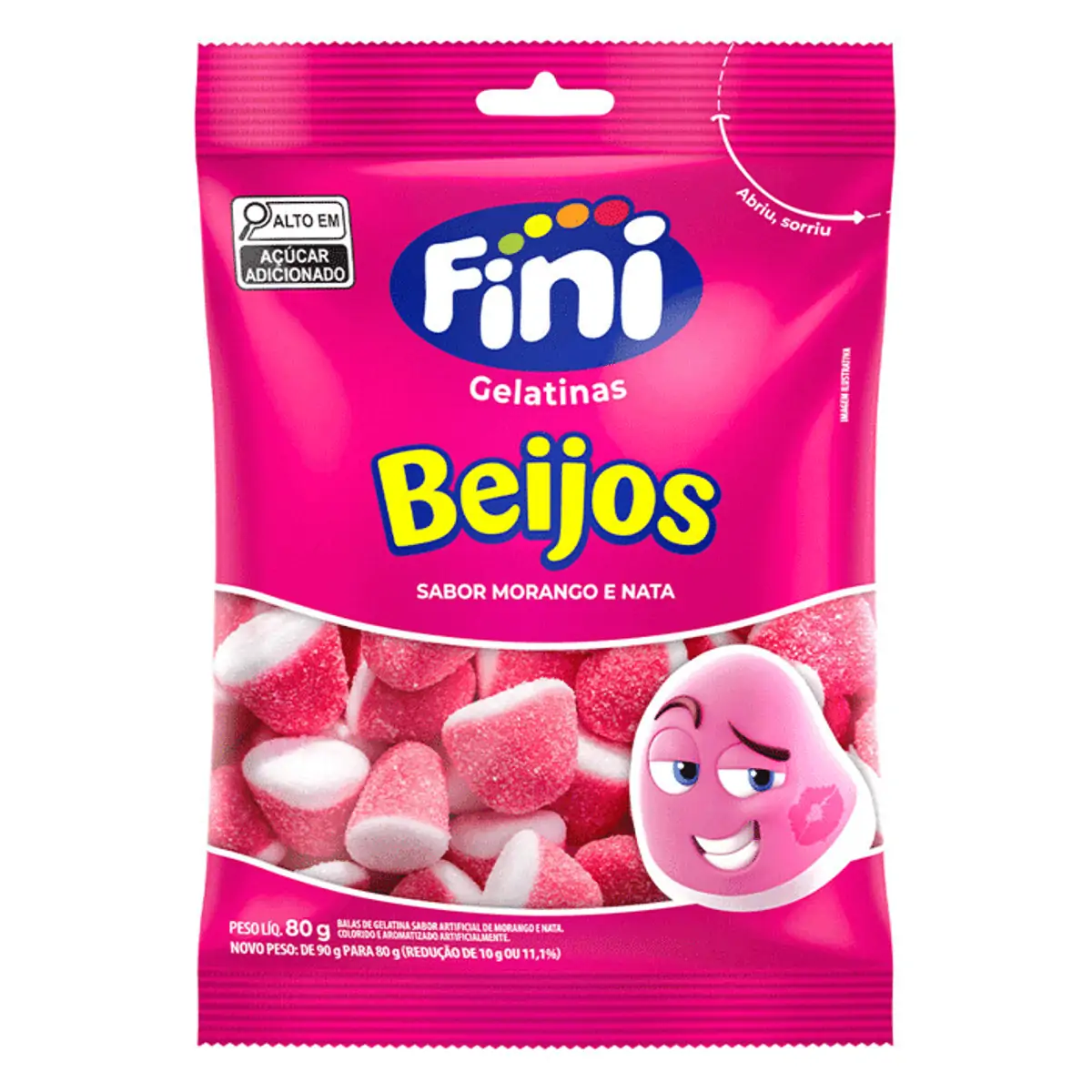 Bala de Gelatina Fini Beijos 90g