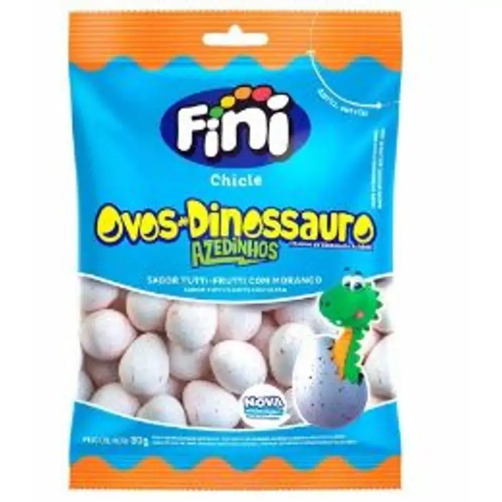 Chiclete Tutti Frutti Com Morango Ovos De Dinossauro Fini Pacote 80g