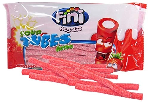 Bala Regaliz Fini Tubes Morango ácido