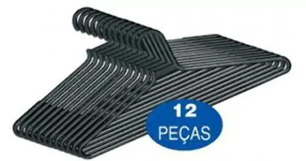 Cabide Plastico Arqplast 12un Preto