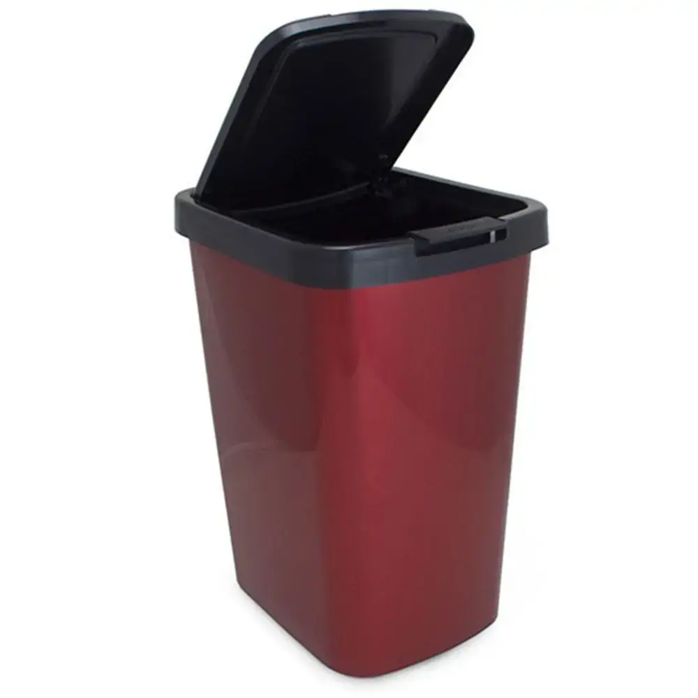 Lixeira Plastico Arqplast Click Label Vermelha 9l