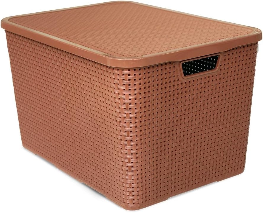 Organizador Rattan 40lts Marron Arqplast
