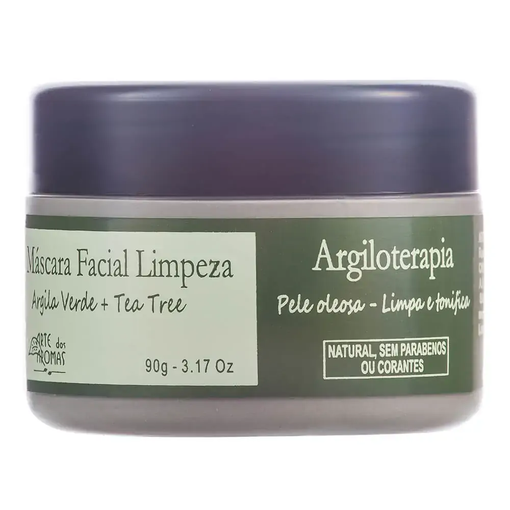 Mascara Limpeza Argila Verde Tea Tree 90g Artes Dos Aromas