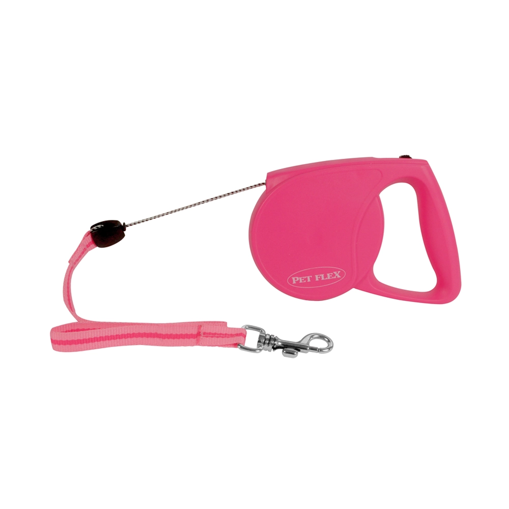 Guia Retratil 4mx20kg Rosa Pet Flex