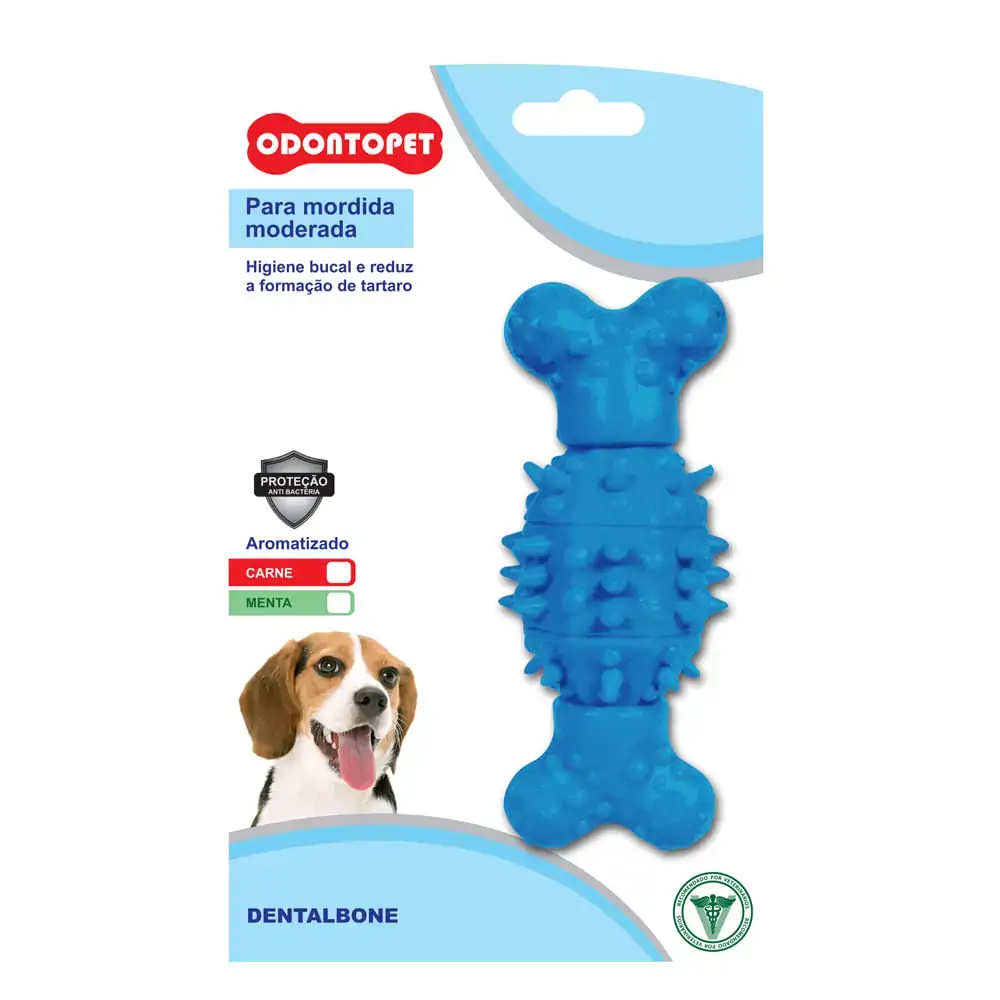 Brinquedo Dentalbone Osso Spin Azul Odontopet Até 15kg