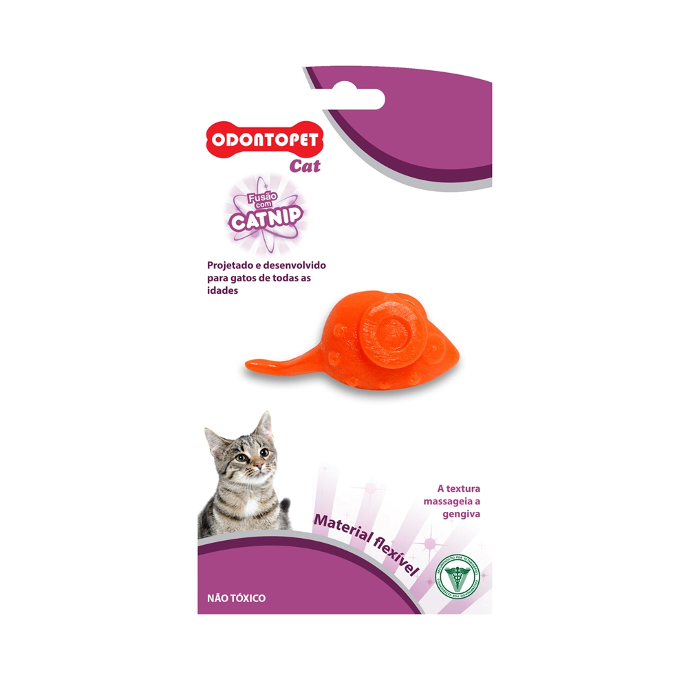 Brinquedo Cat Mouse Para Gatos Azul Ou Laranja Odontopet Un