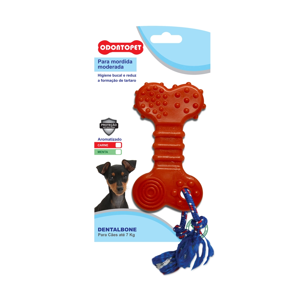 Brinquedo Dentalbone Flat com Corda Odontopet Até 7kg
