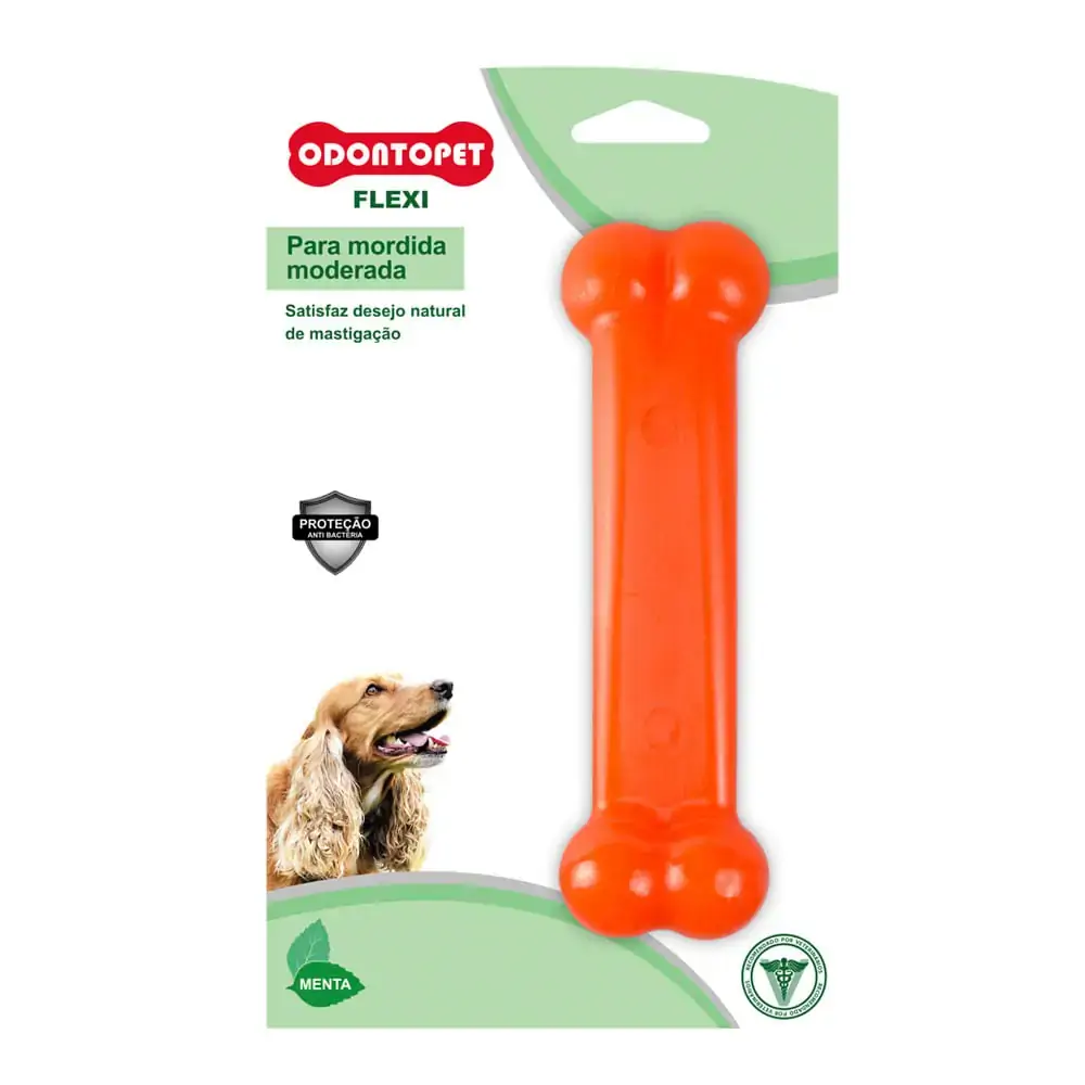 Brinquedo Osso Flexibone Laranja Odontopet Até 22kg