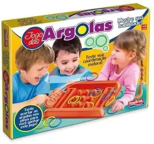 Jogo das Argolas Plasbrink Acerte nos Pinos para Ganhar Mostre sua Habilidade e Coordenação, Ligbrink, +5 Anos - 40606
