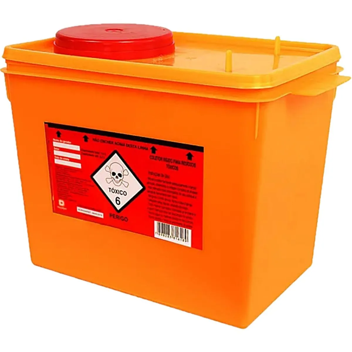 Coletor Rígido para Resíduos Tóxicos Descarpack - 7 litros Laranja