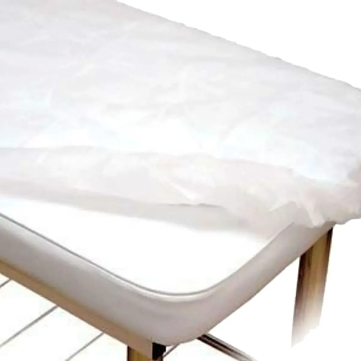 Lençol Descartável Descarpack em Tnt com elástico - Branco - 2,10x0,9m - 10 unidades