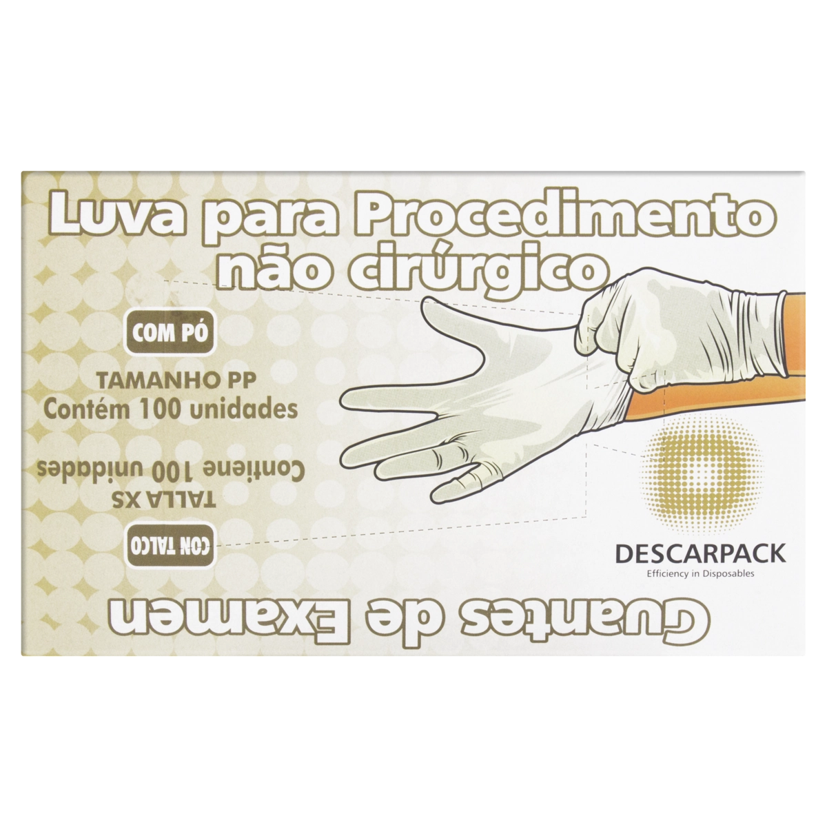 Luva De Látex Descartável Descarpack Pp 100 Unidades
