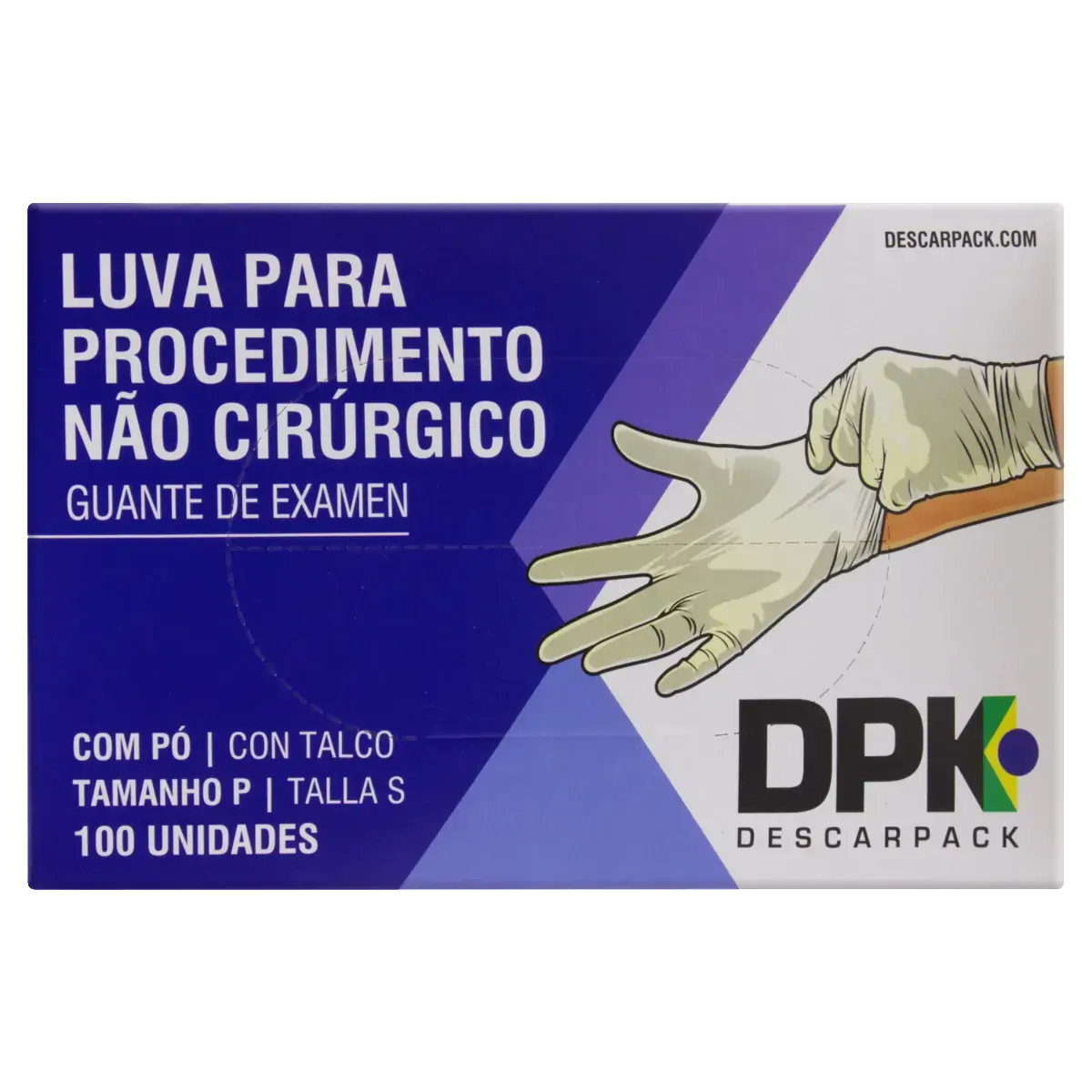 Luva De Latéx Descartável Descarpack P 100 Unidades