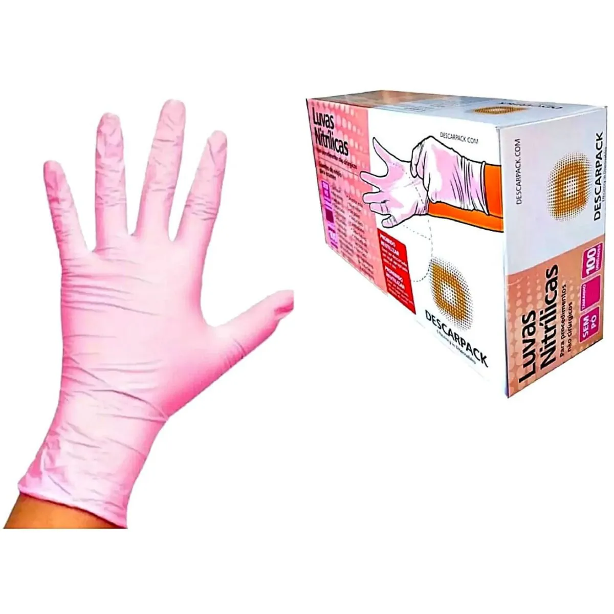 Luva Descarpack Nitr Rosa