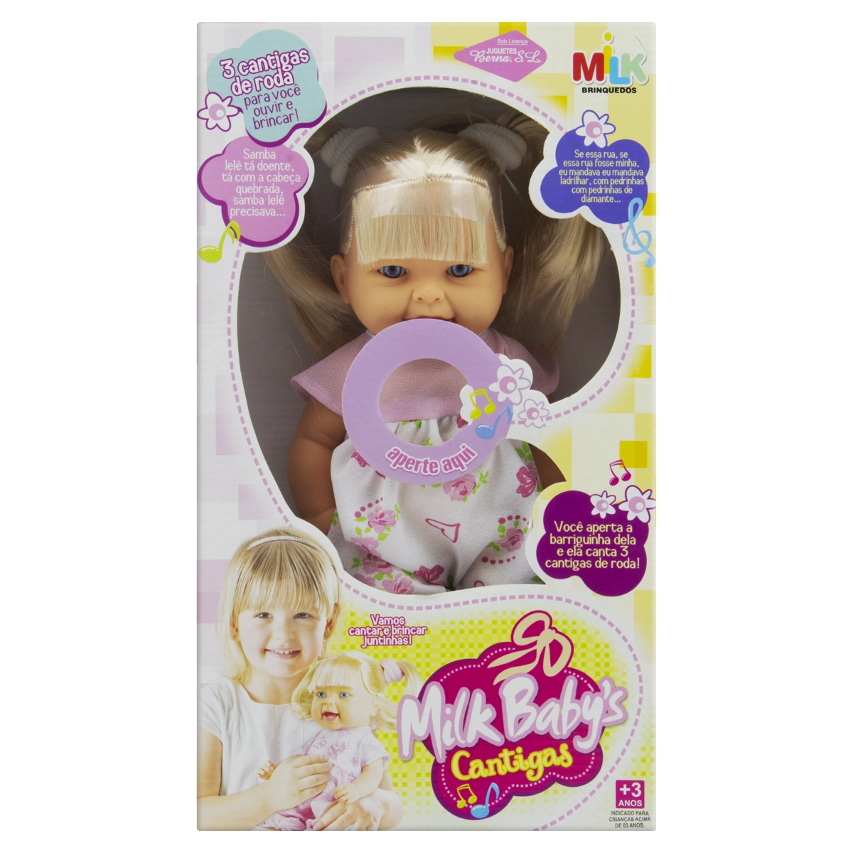 Boneca Babys Cantigas Milk Brinquedos