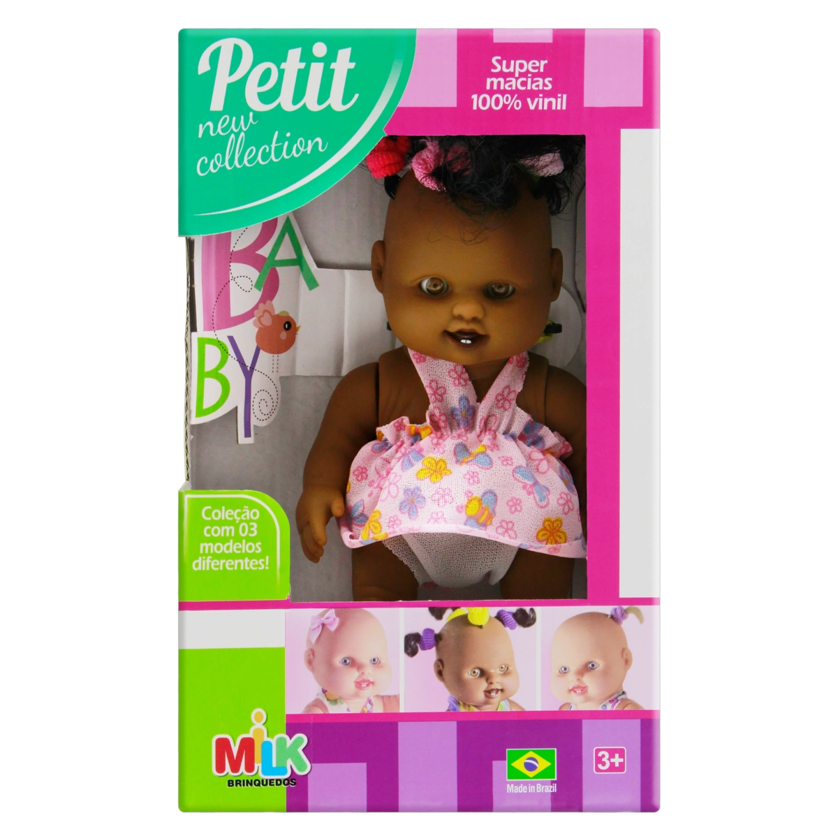 Boneca Negra Petit Milk Brinquedos