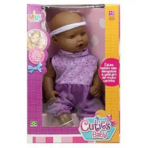 Boneca Cuties Baby Negra 0329 Lujodira