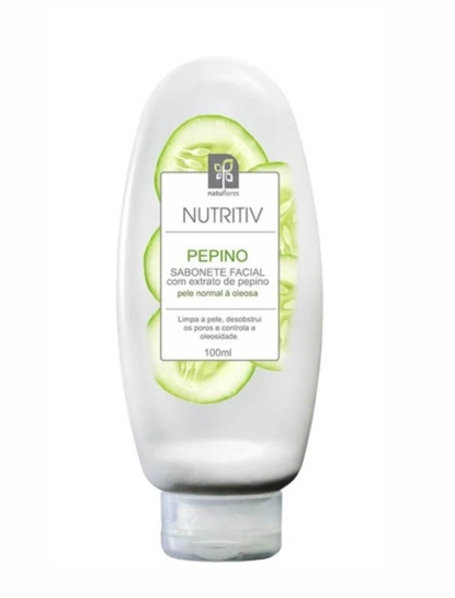 Sabonete Liquido Facial Natuflores 100ml Extra Pepino