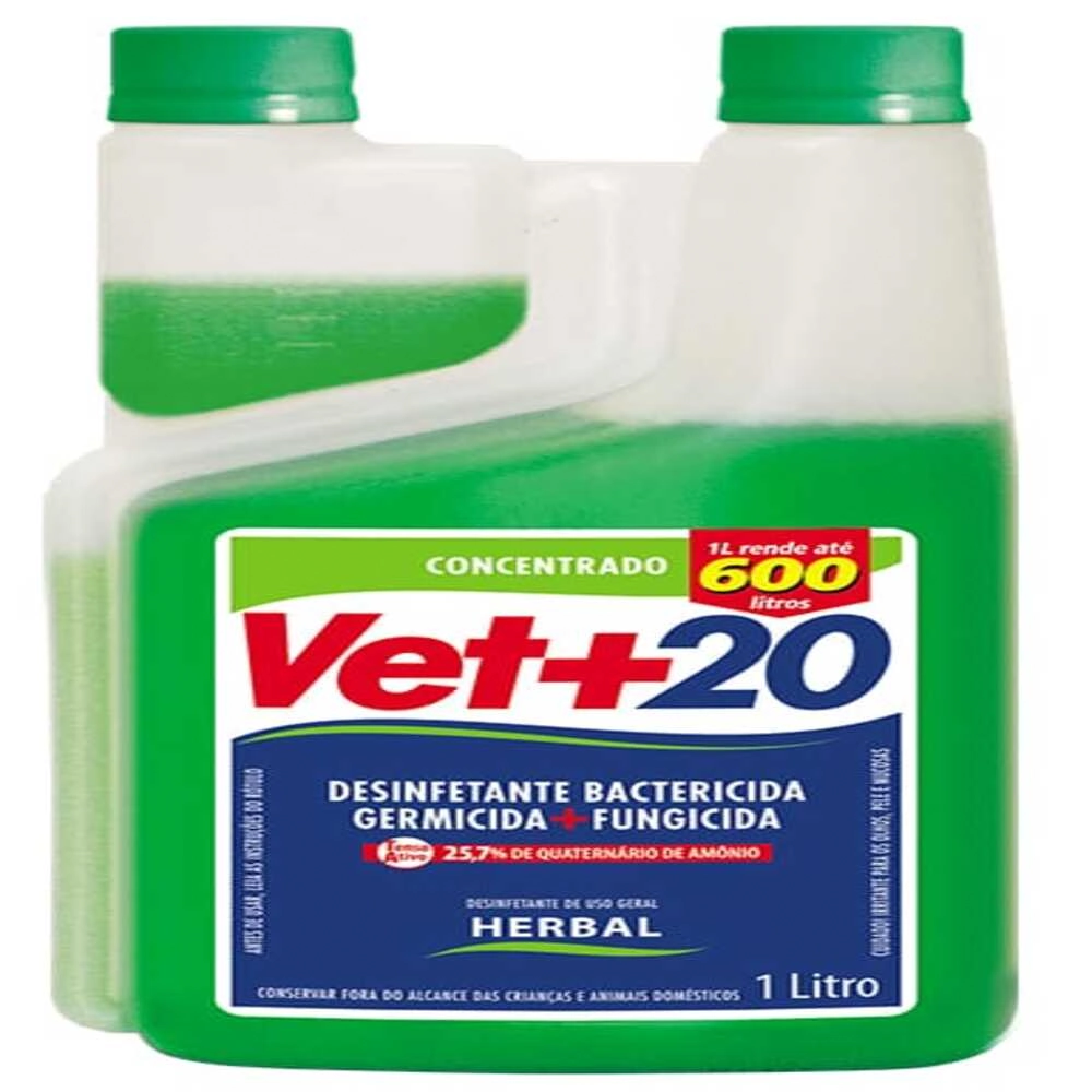 Desinfetante Bactericida Concentrado Vet+20 Herbal 1L