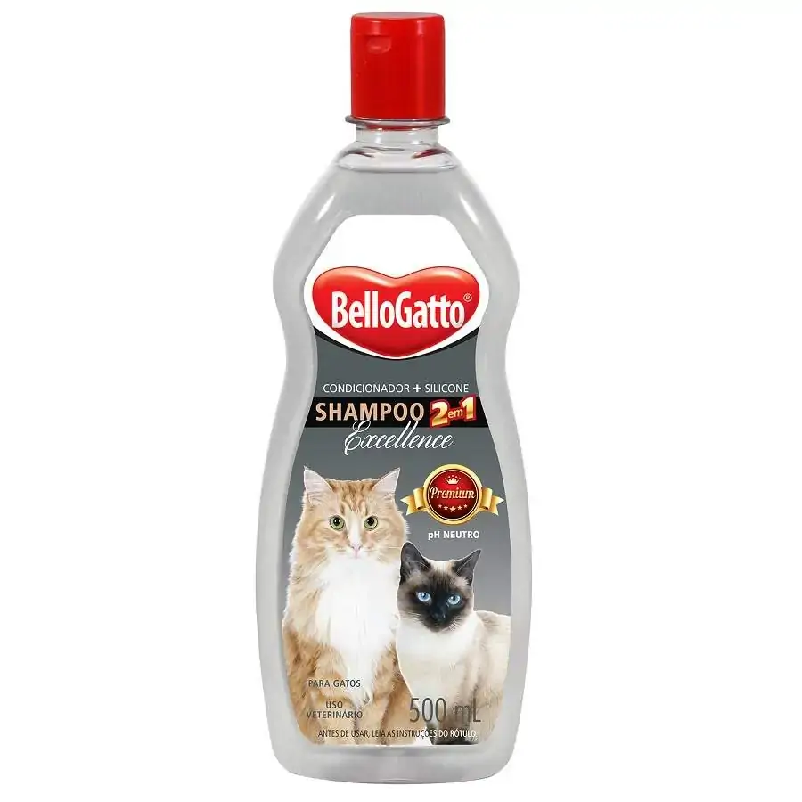 Shampoo Bellogatto 2 Em 1 Para Gatos 500ml