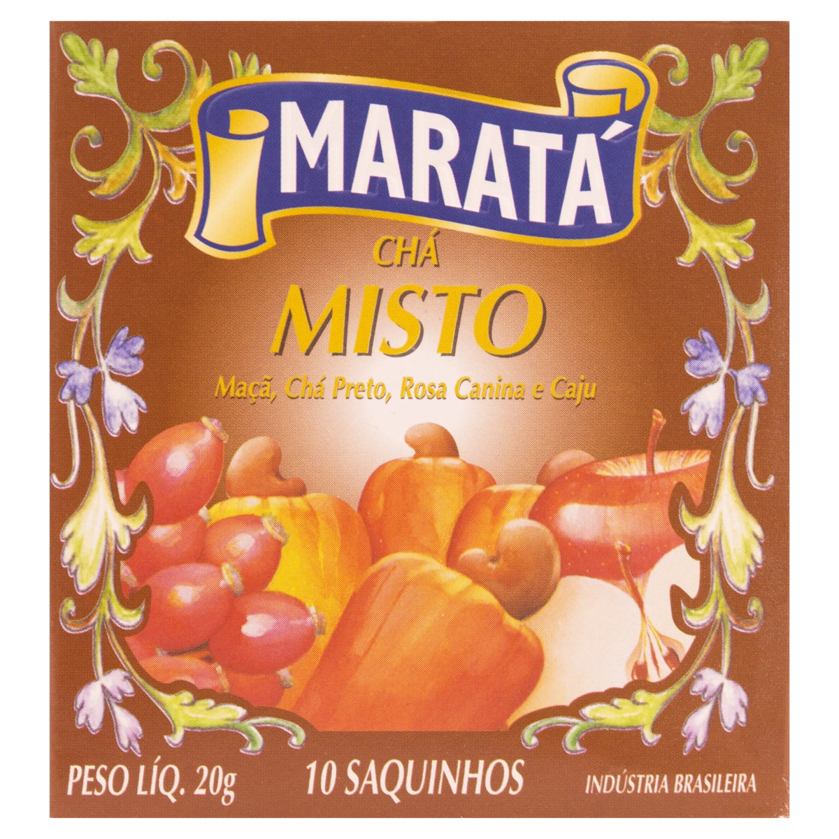 Chá Maçã, Chá Preto, Rosa Canina E Caju Maratá Caixa 20g 10 Unidades