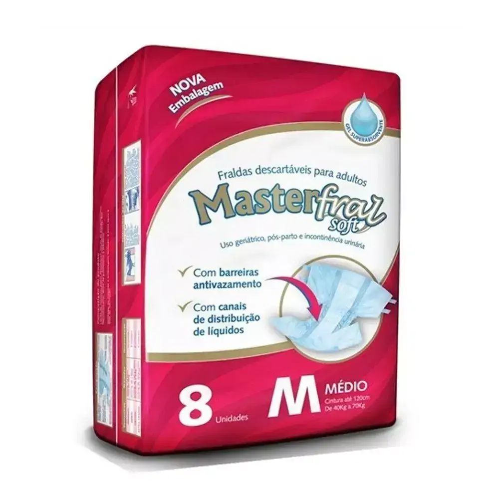 Fralda Geriátrica Masterfral M C/ 8 unidades